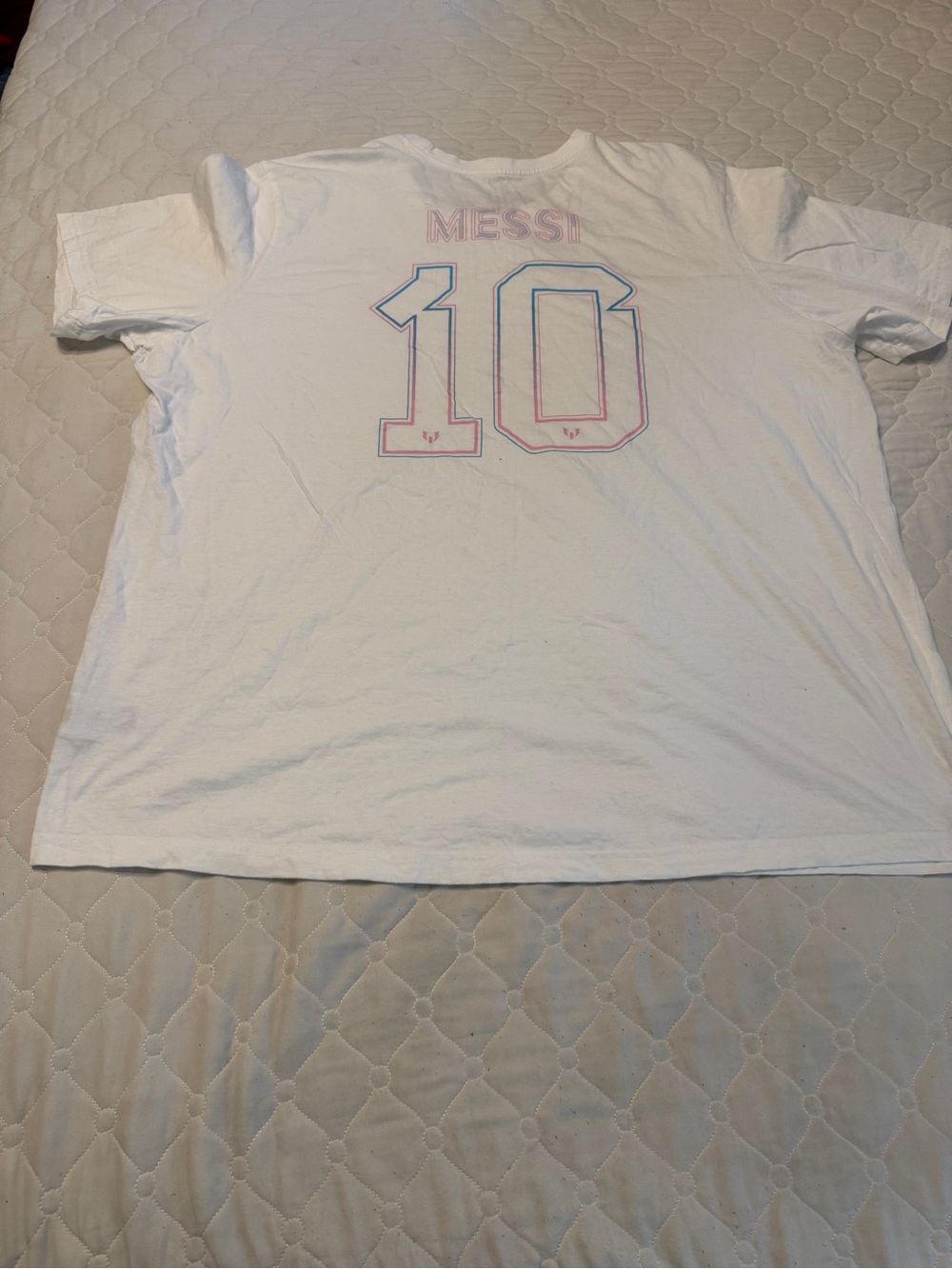 Adidas Men’s Inter Miami Messi 10 White Graphic Tee